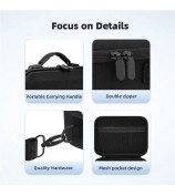 BRDRC For DJI Neo Drone Carrying Case PU Leather Compact Storage Bag with Should Strap - Black