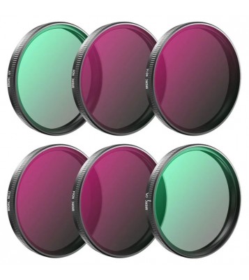 BRDRC 6Pcs Filters for DJI Osmo Action 5 Pro / 4  / 3 UV+CPL+ND8+ND16+ND32+ND64 Filters Set