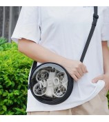 BRDRC For DJI Neo Transparent Window Waterproof PU Leather Round Crossbody Bag