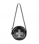 BRDRC For DJI Neo Transparent Window Waterproof PU Leather Round Crossbody Bag