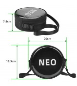 BRDRC For DJI Neo Transparent Window Waterproof PU Leather Round Crossbody Bag