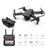 E88 Folding Drone Aerial Photos HD Quadrocopter Altitude Hold RC Aircraft with 4K Dual Cameras - Black