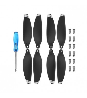 EWB8196_2 EWB8203_2 EWB8204_2 2 Pairs Propellers Replacement Low Noise Blades Props for DJI Mavic Mini 2 - Silver Edge