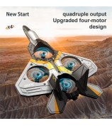 4DRC V17 Quadcopter Remote Control Aircraft Model Fighter Glider Children Boys Toy Plane - Grey