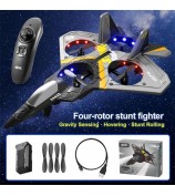 4DRC V17 Quadcopter Remote Control Aircraft Model Fighter Glider Children Boys Toy Plane - Grey