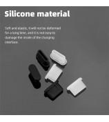 EWB9372 3Pcs Dust Plug for DJI Mini 3 Pro Drone Remote Controller Interface Silicone Waterproof Type-C Port Plugs - Black