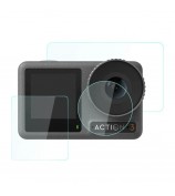 BRDRC for DJI Osmo Action 3 Camera Tempered Glass Film Explosion-proof Screen Lens Protector Set