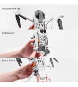 BRDRC For DJI Mini 3 / Mini 3 Pro Foldable Landing Gear ABS Height Extender with Silicone Strap - Orange