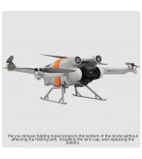 BRDRC For DJI Mini 3 / Mini 3 Pro Foldable Landing Gear ABS Height Extender with Silicone Strap - Orange