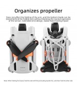 BRDRC For DJI Mini 3 / Mini 3 Pro Foldable Landing Gear ABS Height Extender with Silicone Strap - Orange