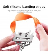 BRDRC For DJI Mini 3 / Mini 3 Pro Foldable Landing Gear ABS Height Extender with Silicone Strap - Orange