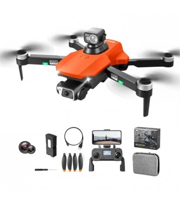 PJC RG109 Max Dual Camera HD Drone GPS+Laser Obstacle Avoidance Brushless Folding Quadcopter with 2 Batteries - Orange