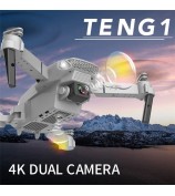 E88 Pro Folding RC Drone with Dual Cameras Aerial Photography 4K HD Aircraft, Dual Batteries - Grey