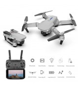 E88 Pro Folding RC Drone with Dual Cameras Aerial Photography 4K HD Aircraft, Dual Batteries - Grey