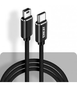 ENKAY USB C / Type-C to Mini USB 2.0 Charging Cord Support Sync Data Cable Length:1m - Black