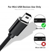 ENKAY USB C / Type-C to Mini USB 2.0 Charging Cord Support Sync Data Cable Length:1m - Black