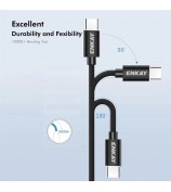 ENKAY USB C / Type-C to Mini USB 2.0 Charging Cord Support Sync Data Cable Length:1m - Black