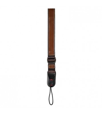 26cm Quick Release DSLR Camera Carrying Lanyard PU Leather Wrist Strap - Coffee