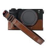26cm Quick Release DSLR Camera Carrying Lanyard PU Leather Wrist Strap - Coffee
