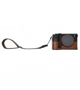 26cm Quick Release DSLR Camera Carrying Lanyard PU Leather Wrist Strap - Coffee
