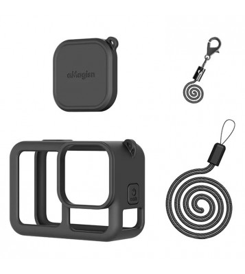 AMAGISN Silicone Protective Case for GoPro Hero 13 Sports Camera Accessory - Black