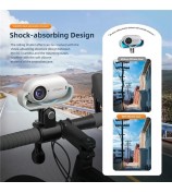 AMAGISN Shock Absorption Action Camera Silicone Case for Insta360 Go 3S - Black / Horizontal