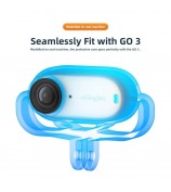 AMAGISN Shock Absorption Action Camera Silicone Case for Insta360 Go 3S - Black / Horizontal