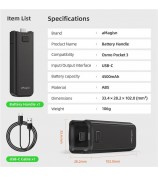AMAGISN For DJI Osmo Pocket 3 Battery Handle 4500mAh Power Stick with 1 / 4 Inch Mount Port