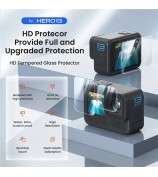 AMAGISN For GoPro Hero 13 Tempered Glass Film Set 2 Front Screen Protector + 2 Main Screen Protector + 2 Lens Protector