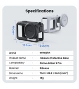AMAGISN Silicone Protective Case for DJI Osmo Action 5 Pro Sports Camera Accessory - Black