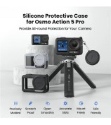 AMAGISN Silicone Protective Case for DJI Osmo Action 5 Pro Sports Camera Accessory - Black