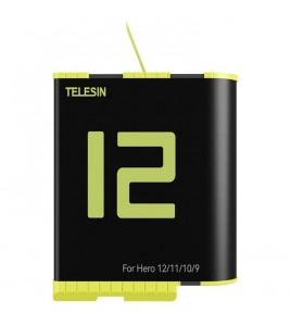 TELESIN Full Decoding Battery for GoPro Hero 12 / 11 / 10 / 9 Action Camera 1750mAh Replacement Battery