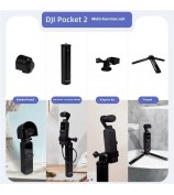 QISYKER OPA30410 For DJI Pocket 2 / Osmo Pocket Charger Expansion Kit with 6000mAh Charging Grip Tripod Sunhood