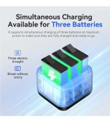 AMAGISN For DJI Osmo Action 5 Pro Battery Charging Dock Triple Charger Camera Accessories