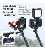 AMAGISN Metal Cage for GoPro Hero 13 / 12 / 11 / 10 / 9 Camera Frame with Silicone Lens Cap