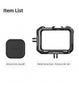 AMAGISN Metal Cage for GoPro Hero 13 / 12 / 11 / 10 / 9 Camera Frame with Silicone Lens Cap