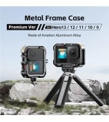 AMAGISN Metal Cage for GoPro Hero 13 / 12 / 11 / 10 / 9 Camera Frame with Silicone Lens Cap
