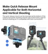 AMAGISN Metal Cage for GoPro Hero 13 / 12 / 11 / 10 / 9 Camera Frame with Silicone Lens Cap