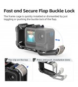 AMAGISN Metal Cage for GoPro Hero 13 / 12 / 11 / 10 / 9 Camera Frame with Silicone Lens Cap