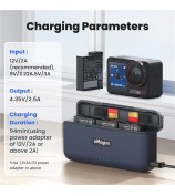 AMAGISN For DJI Osmo Action 5 Pro Fast Charging Case for 3 Batteries TF Card Storage Case