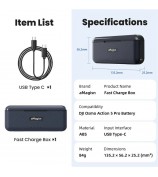 AMAGISN For DJI Osmo Action 5 Pro Fast Charging Case for 3 Batteries TF Card Storage Case