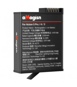 AMAGISN Li-Ion Battery for DJI Osmo Action 5 Pro  /  4  /  3 Sports Camera 2100mAh Rechargeable Low Temperature Battery