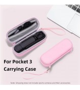 BRDRC Portable Bag for DJI Osmo Pocket 3 Zippered Camera Carrying Case with Metal Hook, Pink