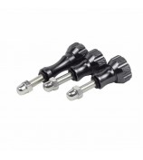 3pcs Aluminum Alloy Long Short Thumb Knob Screws Nut for GoPro Hero Black 8 7 6 5 4 SJcam EKEN YI 4K - Black