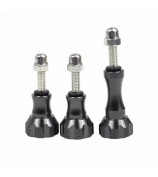 3pcs Aluminum Alloy Long Short Thumb Knob Screws Nut for GoPro Hero Black 8 7 6 5 4 SJcam EKEN YI 4K - Black