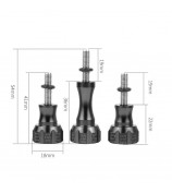 3pcs Aluminum Alloy Long Short Thumb Knob Screws Nut for GoPro Hero Black 8 7 6 5 4 SJcam EKEN YI 4K - Black