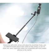 Selfie Stick for DJI Osmo Pocket 2 Handheld Gimbal Stabilizer Type-C/Android Phone Clip Module Extension Pole - Type-C to Type-C