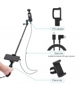 Selfie Stick for DJI Osmo Pocket 2 Handheld Gimbal Stabilizer Type-C/Android Phone Clip Module Extension Pole - Type-C to Type-C