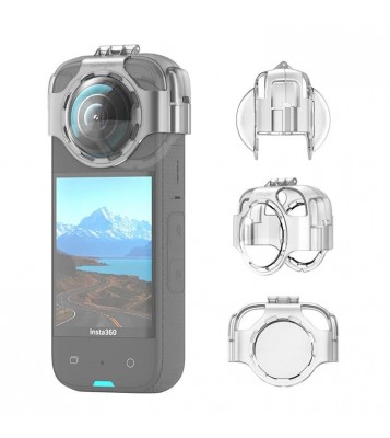 AMAGISN For Insta360 X3 Snap-on Lens Guard PC Camera Lens Cap Anti-fog Protector