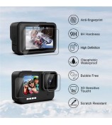 2 Sets Tempered Glass Film for GoPro Hero 9 / 10 / 11 / 12 Action Camera + Silicone Case